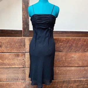 Vintage 90’s Gothic Vampire Cocktail Dress w/ Ruched Bust by DeLaru